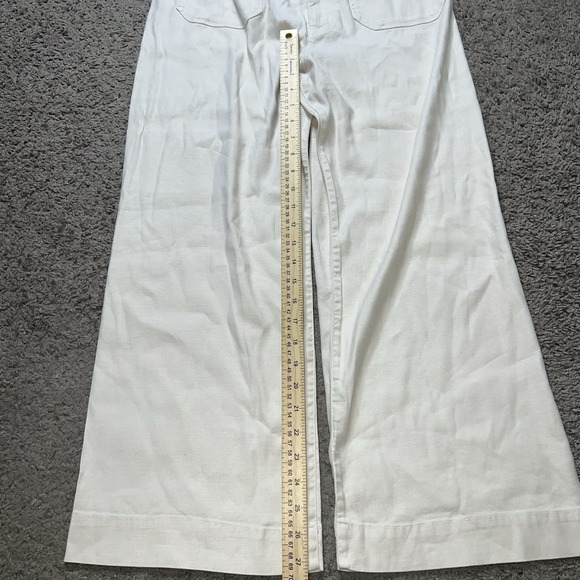 Maeve Anthropologie Jeans Womens 28 White The Colette Wide Leg Crop High Rise - Picture 8 of 8